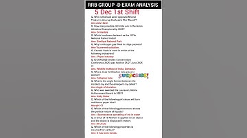 RRB GROUP D EXAM ANALYSIS 2025|5 Dec 1st Shift|RRB GROUP-D EXAM ANALYSIS Today#rrbgroupd#gkgs#shorts