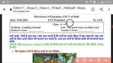 doe worksheet no 13B class 4th date 19/04/2021