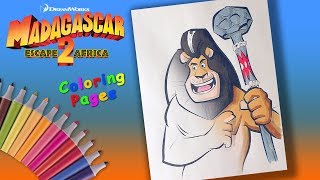 Lion Makunga Coloring Pages. Madagascar 2 Coloring Book For Kids