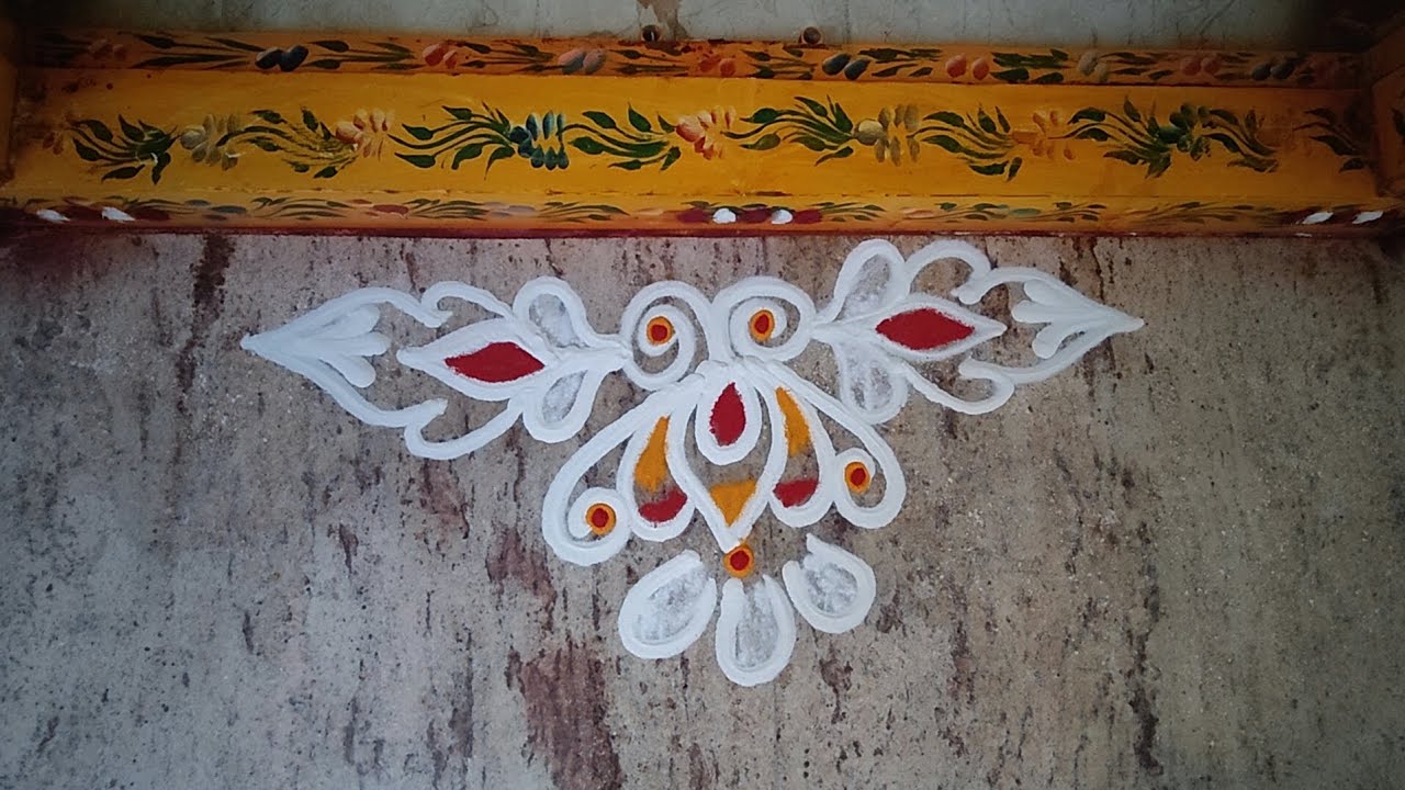 Easy rangoli design | Easy rangoli design tutorial for beginners ...