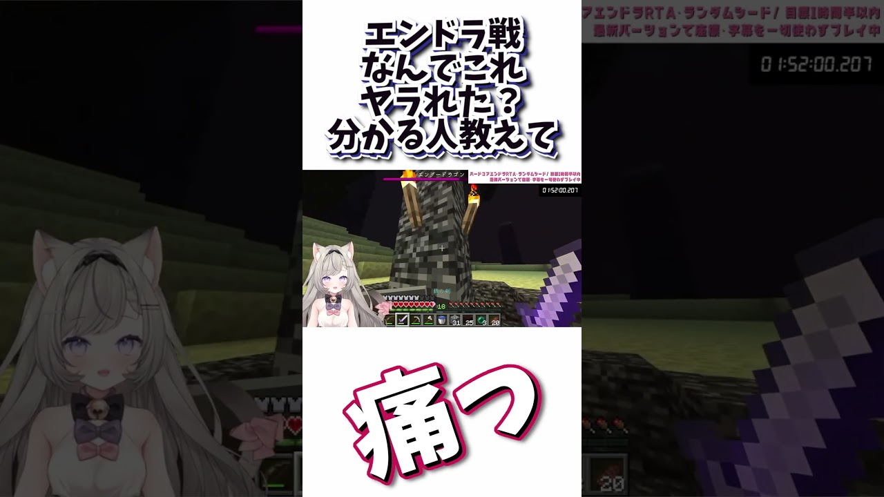 【エンドラRTA】エンドラ戦でヤラれた原因が分からないVTuber!分かる方教えてください - Minecraft ハードコア #minecraft #ゲーム配信 #マイクラ