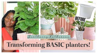 5 DIY Ideas to Transform BASIC (Plastic + Ceramic) Plant Pots| CUTE and Affordable Planters