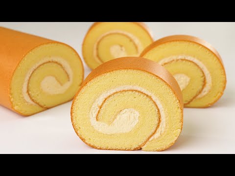 The Easiest And Best Taste Vanilla Swiss Cake Roll Recipe! Melt In Your Mouth! Very Soft And Creamy