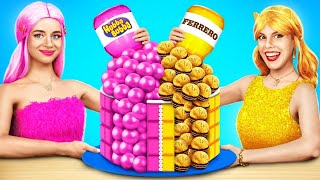 Tantangan Makanan Emas Vs Pink Pertarungan Makanan Satu Warna Oleh Yummy Jelly