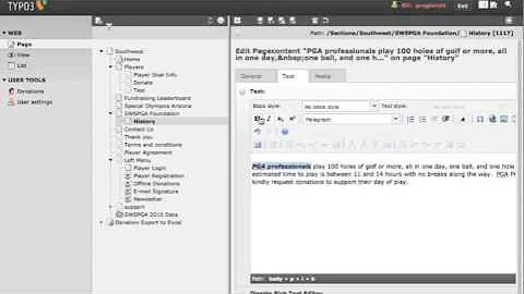 Typo3 - Editing Headers & Text