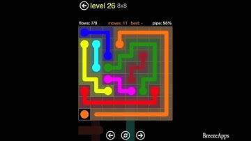 ‪Flow Free 8x8 level 26 (Regular Pack Medium)‬