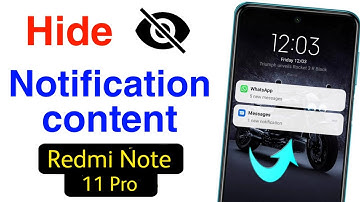 How to Hide Redmi Note 11 Pro Notification Content | Redmi Note 11 Pro Lock Screen Notification Hide