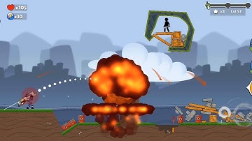 Boom Stick : Bazooka Puzzles SEASON 2 | Level 57 | New (Android/iOS) Gameplay Walkthrough [HD]