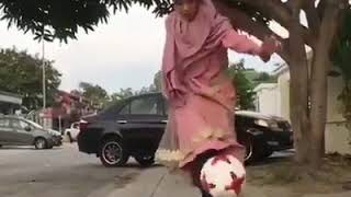A Hijab Girl Awesome Football Skills Just Wow Friends Group Pro