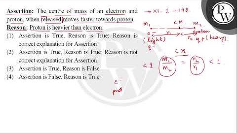 Assertion: The centre of mass of an electron and proton, when released moves faster towards prot....