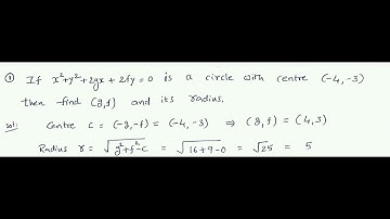 if x^2+y^2+2gx+2fy=0 is a circle with a centre (-4,-3) then find (g,f) and its radius?