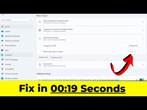 How To Fix Windows Hello PIN Remove Button Grayed Out in Windows
