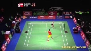 Badminton Highlights  2014 World Championships  Tommy Sugiarto vs Chen Long  MS SF
