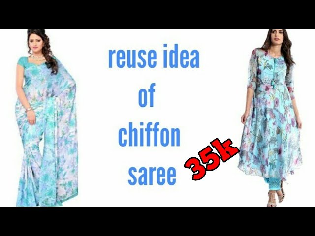 chiffon saree gown