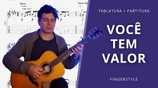 PDF Sample Você tem valor - Fingerstyle Tablatura Partitura Arranjo de Fabio Lima guitar tab & chords by Hebinho Aguiar.