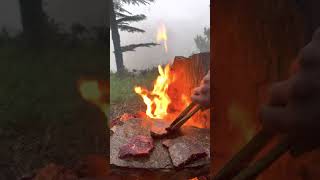 Meat burger on stone