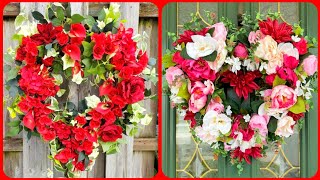 Diy beautiful red and white valentine's day wreath