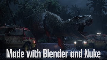 Jurassic Park shot made with blender - new 2025