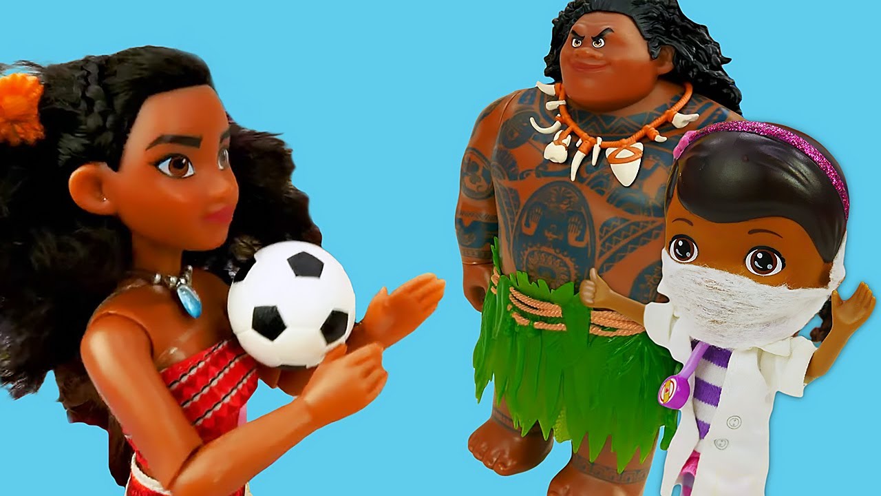 Spielzeug Video mit Doktor Aua. Moana, Maui und Prinzessin Nella auf Deutsch