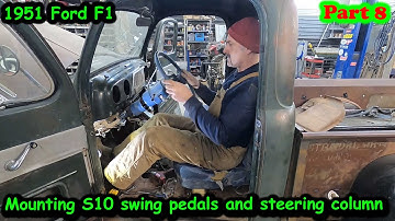 Mounting steering column and brake pedal assembly 51 Ford F1 Part 8