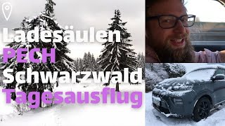 Ladesäulen-Pech Elektroauto 400km Tagesausflug Schwarzwald im Winter mit Familie Kia e-Soul 64kwh