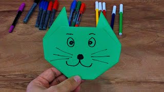 Kağıttan Kedi Yapımı, En Kolay Origami Kedi Nasıl Yapılır?