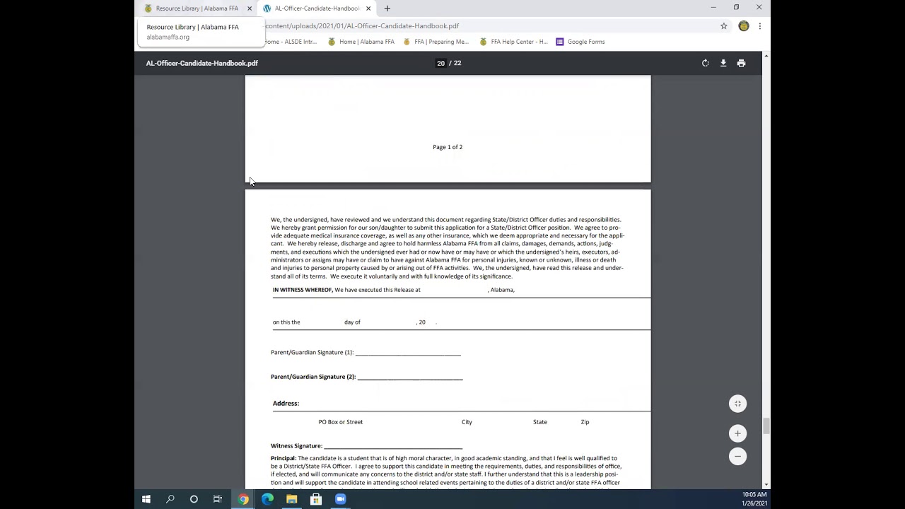 2021 AL FFA Officer Application Process
