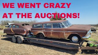 We bought 28 Antique Cars & Trucks in TWO states in ONE day! And spent HOW MUCH?? Crazy Auction Day!
