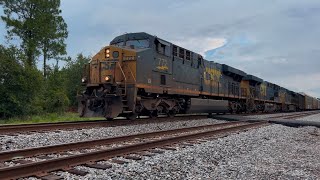 CSX 772 Leads Long Fast Moving CSX I025-21 SB Intermodal Train Folkston GA