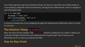 How to Create a File in Every Folder of a Directory Using Python