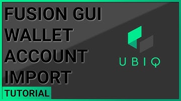 Account Import - Fusion GUI Wallet | Windows