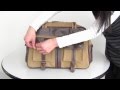 帆布・牛革仕上げのボストンバッグ