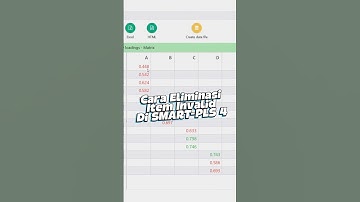 Cara Eliminasi Item Yang Tidak Valid #smartpls4