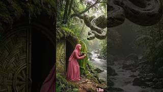 🌿Surviving a snake attack in the jungle and surviving inside a bamboo house 🐍🏕️#survival #ai #shorts