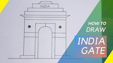 How to draw cute India Gate | easy monuments drawing step by step | draw so cute