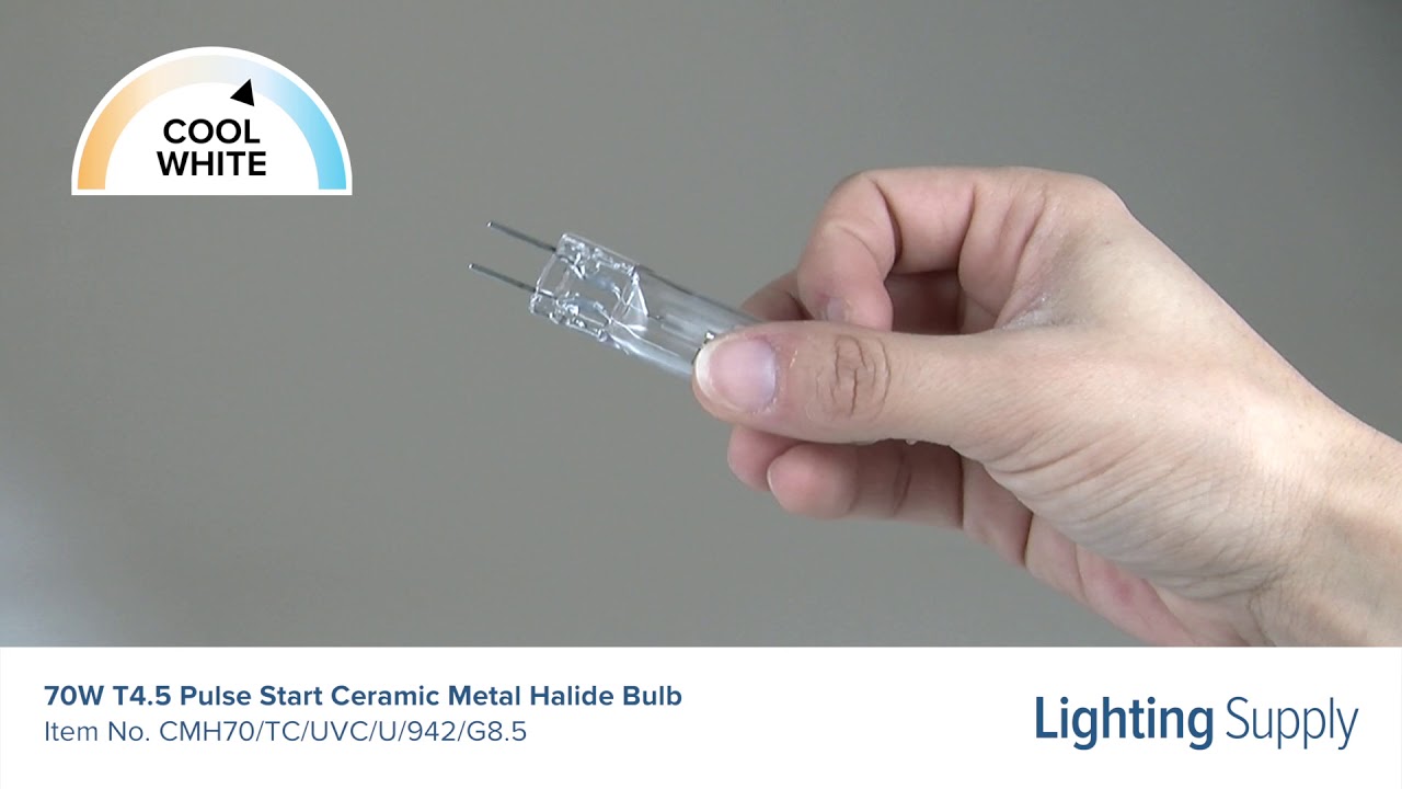 GE 70W T4.5 Pulse Start Ceramic Metal Halide Bulb (CMH70/TC/UVC/U/942/G8.5)