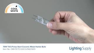 GE 70W T4.5 Pulse Start Ceramic Metal Halide Bulb (CMH70/TC/UVC/U/942/G8.5)