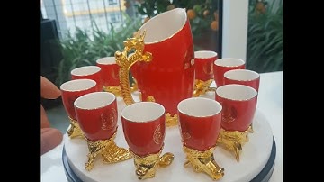 Bộ ly tài lộc hình 12 con giáp  Gốm sứ Oanh Ca Đài Loan - Gọi ngay 0973.448.623