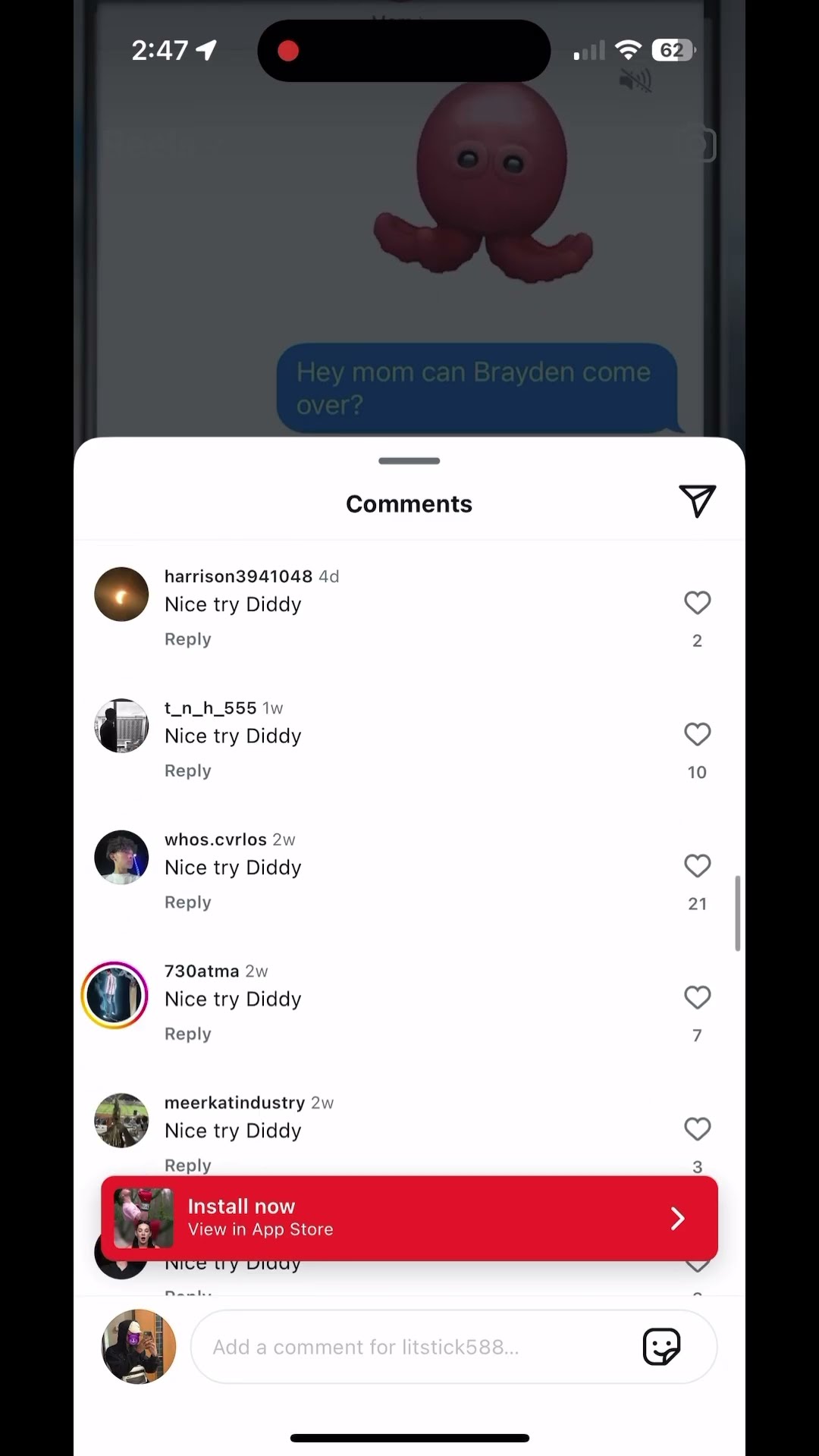 Nice Try Diddy instagram ad funny memes YouTube Nice Try Diddy instagram ad funny memes YouTube
