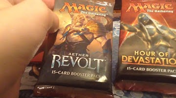 Magic the gathering aether revolt/hour of devastation pack opening (spoilers: masterpiece)