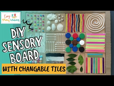 PLAY INSPIRATION | Create Your Own Sensory Board: with Cardboard Interchangeable Tiles