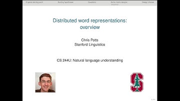 CS224u - Distributed word representations: overview