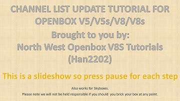 Channel List Update For Openbox V5/V8 and Skybox models