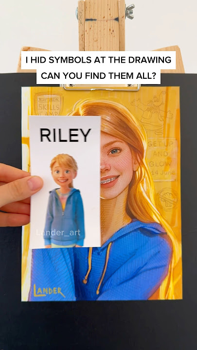 I CANT BELIEVE I DRAW RILEY #InsideOut as a real human💙Can you find all hidden symbols? #insideout2