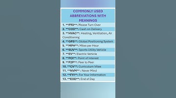 Common Abbreviations. English Vocabulary. Learn English. #english #vocabulary #spokenenglish #vocabs