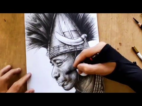 Warrior from Nagaland India  Art painting Cool art Nagaland