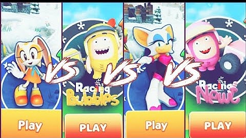 Oddbods Turbo Run vs Sonic Dash | Cream vs Bubbles vs Rouge vs Newt | Kids PlayGames