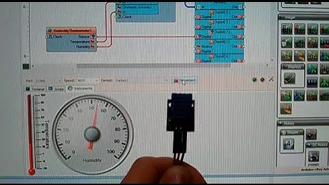 Arduino Nano: DHT11 Temperature and Humidity Visual Instrumentation with Visuino