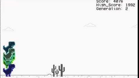 Neural Network + Genetic Algorithm = AI master Google Dino Run Game