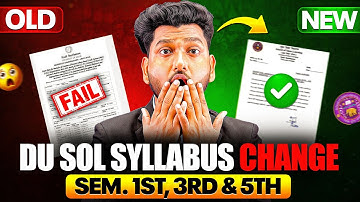DU SOL Big Update Syllabus Change B.A Program/Honours 1st, 2nd & 3rd Year